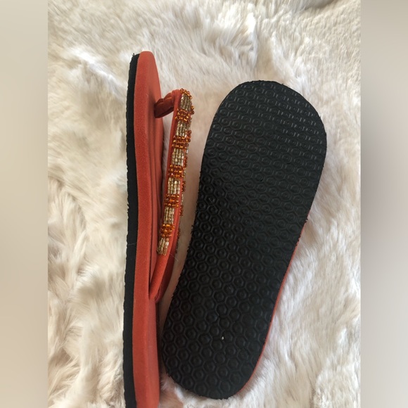 Beaded Orange Sandals, Quite Comfortable - Picture 5 of 15